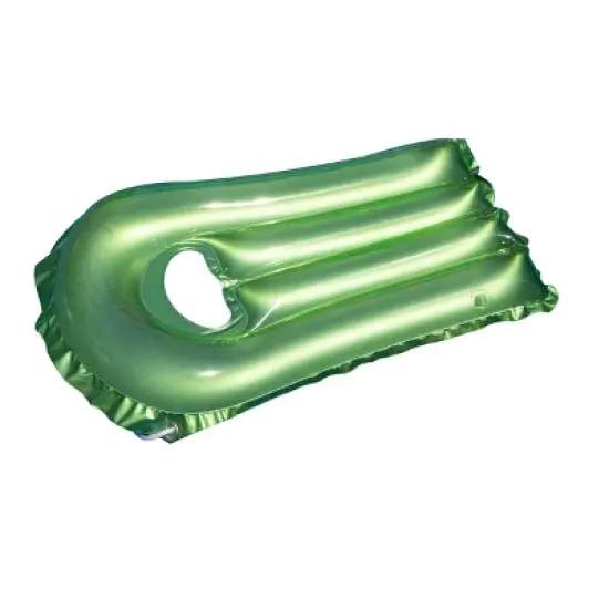 Swim Central 30-Inch Inflatable Transparent Green With Metallic Silver Surf Rider Pool Float image {5}