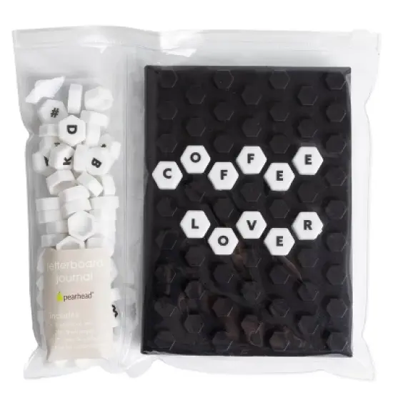 Pearhead Letterboard Journal Black Honeycomb/White Letters image {4}
