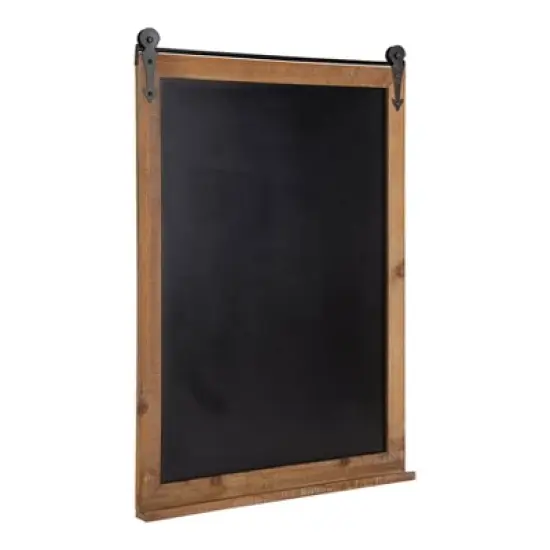 21.5" x 2" Cates Barn Door Wood Framed Chalkboard Rustic Brown - Kate and Laurel image {1}