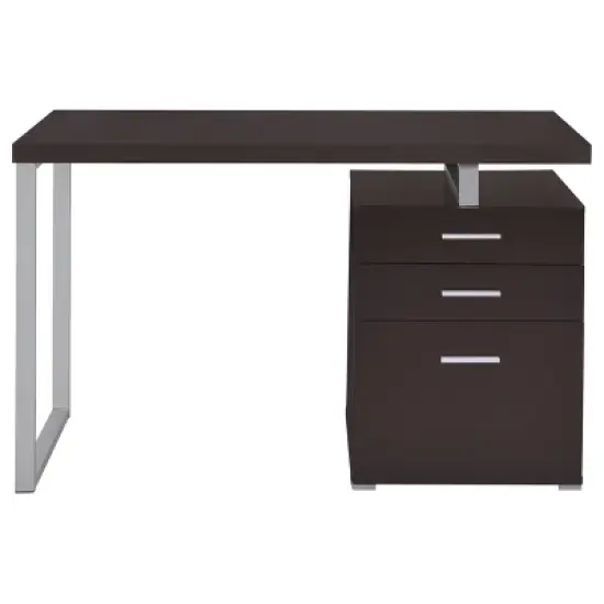 Brennan 3 Drawer Office Desk with Reversible Cabinet - Coaster image {4}
