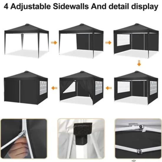 SKONYON 10' x10' Canopy Tent Instant Pop-Up Canopy Folding Tent Sun Shelter UV50+ image {4}