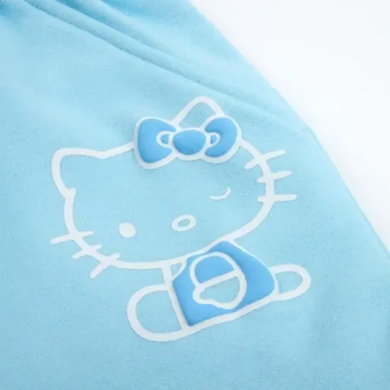 Hello Kitty Women's Aqua Blue Hoodie & Shorts Set image {4}