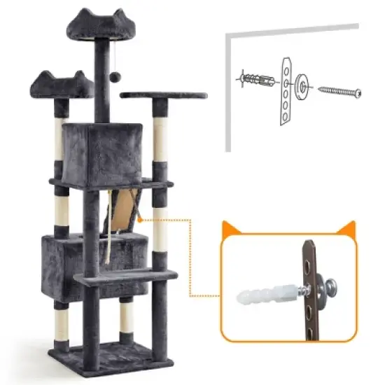 Yaheetech 72inch Multi Level Cat Tree Cat Tower image {5}