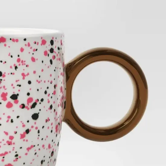 13oz Stoneware Spatter Print Mug Ruby Pink - Room Essentials&trade; image {2}