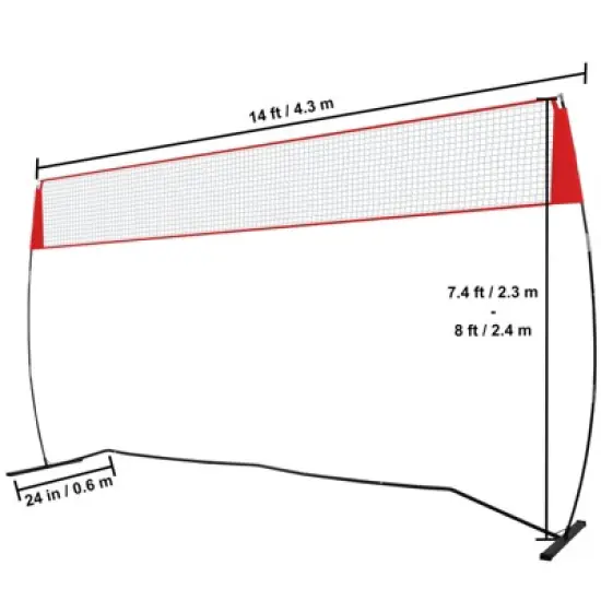 VEVOR Freestanding Volleyball Training Net for Indoor or Outdoor Use, Adjustable Height Portable Net System with Carrying Bag image {7}