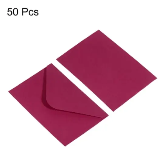 Unique Bargains Blank Paper Mini Vintage DIY Greeting Card Envelope 50 Pcs image {2}