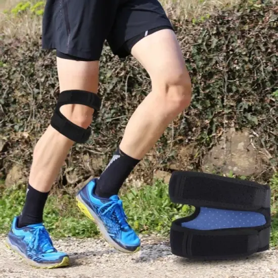 Polyester Knee Relief Adjustable Patella Knee Protector Strap for Running image {2}