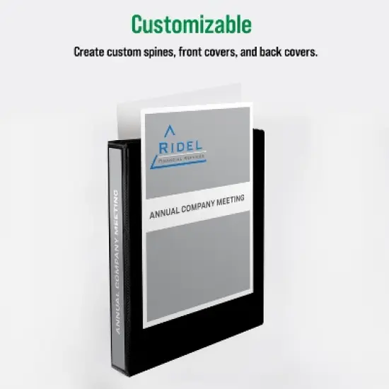 Office Essentials Economy View 3 Ring Binders, 1" Round Rings, 1.4" Spine, 175-Sheet Capacity, Black Binders (12-Pack of 03425) image {1}