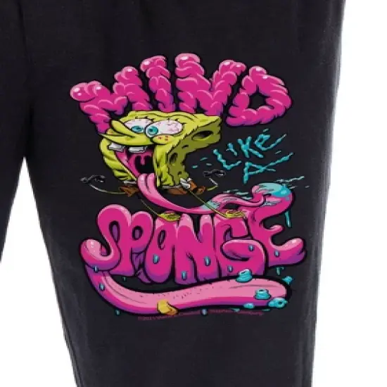 SpongeBob SquarePants Pajama Pants Men's Mind Like A Sponge Lounge Pants Black image {2}