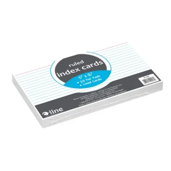 C-Line&reg; Index Cards, 5" x 8", White, Ruled, 25 Per Pack, 10 Packs image {3}