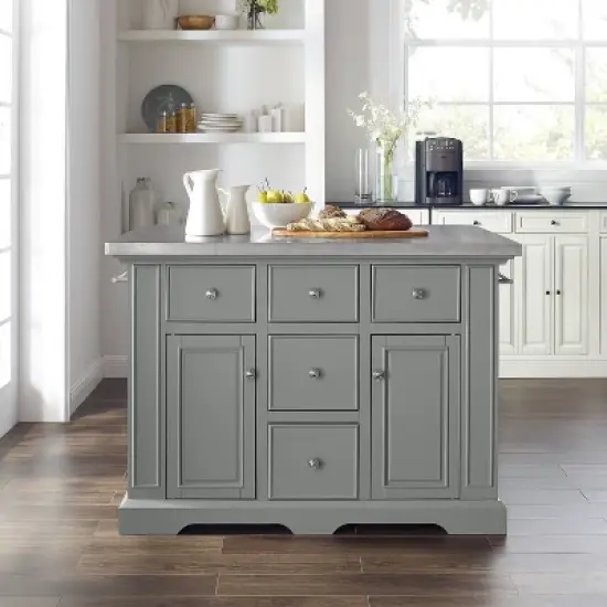 Julia Stainless Steel Top Kitchen Island - Crosley image {4}