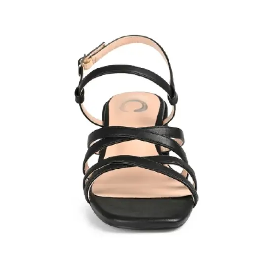 Journee Collection Womens Kempsy Open Square Toe Block Heel Sandals Black 6.5 image {5}