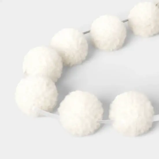 72" Christmas All White Poms Garland Ivory - Wondershop&trade; image {2}