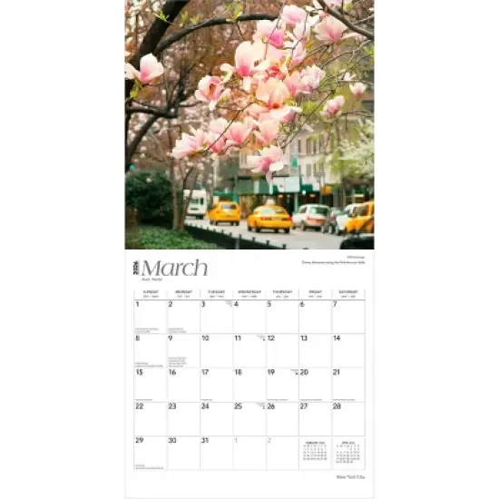 BrownTrout New York City 2026 12"x24" Hanging Square Wall Calendar Plastic-Free image {2}