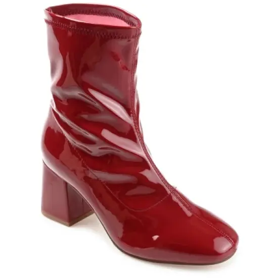 Journee Collection Womens Reice Square Toe Block Heel Ankle Booties image {12}