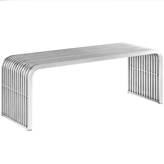 Pipe Stainless Steel Bench - Modway image {4}