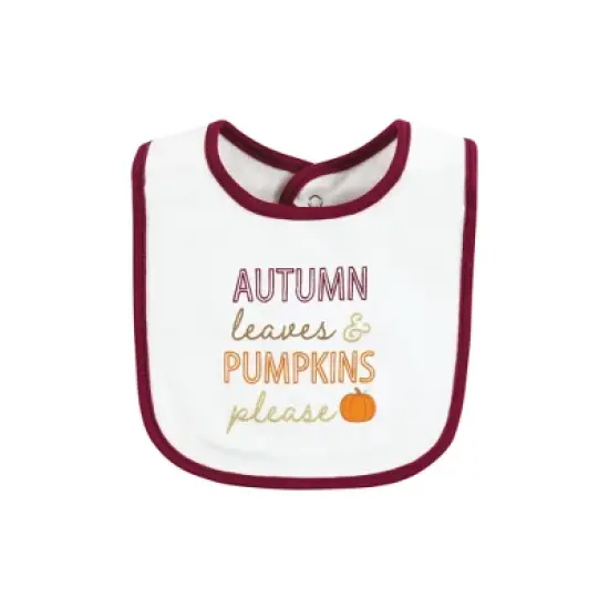 Hudson Baby Infant Girl Cotton Bibs, Pumpkin Spice Date, One Size image {3}