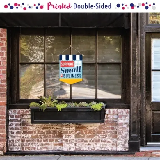 Big Dot of Happiness Support Small Business - Outdoor Home Decorations - Double-Sided Thank You Garden Flag - 12 x 15.25 inches image {1}