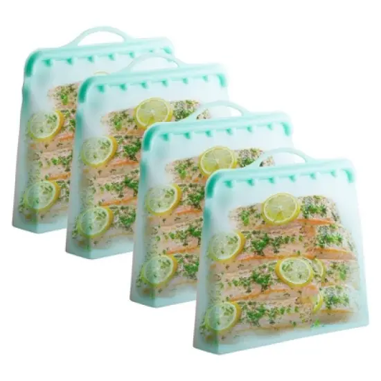 Reusable Silicone Food Storage Bags 4Pack Multipurpose 1 Gallon Storage Bag, Dishwasher Safe, Plastic and BPA Free Innovative Technology Products Corp image {10}