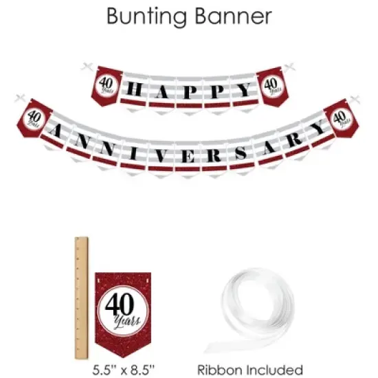Big Dot of Happiness We Still Do - 40th Wedding Anniversary - Anniversary Party Supplies - Banner Decoration Kit - Fundle Bundle image {2}