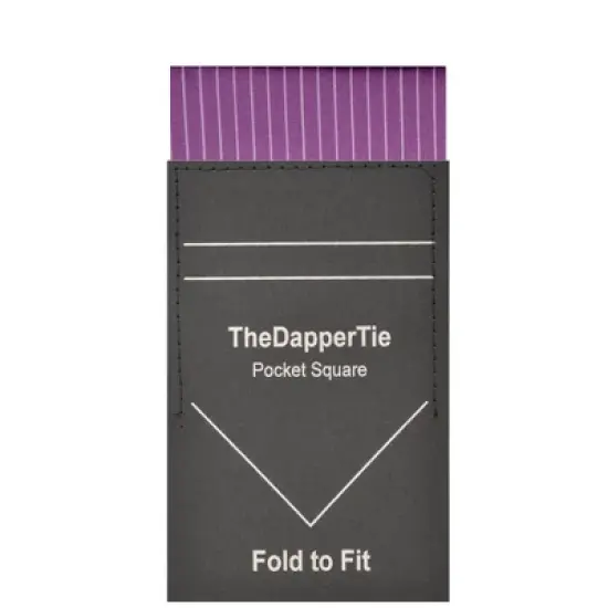 TheDapperTie - Men's Cotton Pin Stripes Flat Pre Folded Pocket Square on Card image {4}