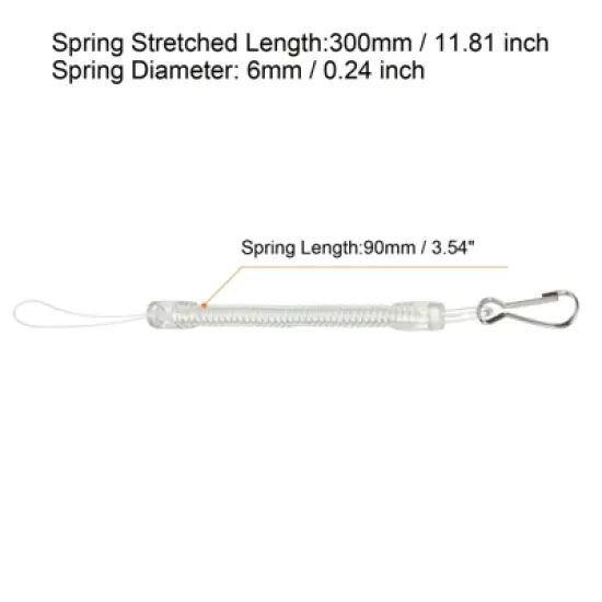 Unique Bargains Plastic Detachable Spiral Spring Coil Strap Clasp Lanyards image {1}