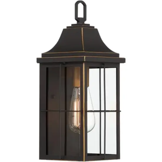 John Timberland Sunderland Rustic Mission Outdoor Wall Light Fixture Black Gold 15" Clear Glass for Post Exterior Barn Deck House Porch Yard Patio image {5}