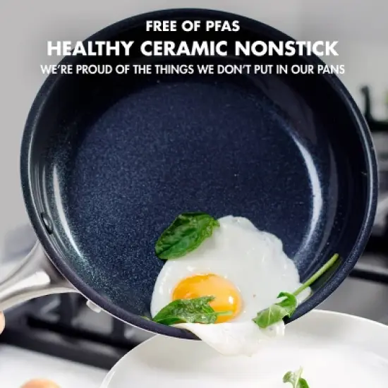 GreenPan Greenwich  2pk Stainless Steel Ceramic Frypan Set image {1}