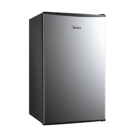 Midea 3.3 cu ft Compact Refrigerator: Energy Star Certified, Freestanding, Silver, Reversible Door, 3 Shelves image {1}