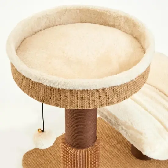Two by Two Marquette - Beige Scratching Post Cat Furniture - 21.9 in. Tall image {12}