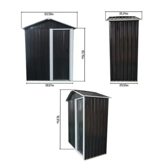 Whizmax 3x5ft Outdoor Garden Storage Shed -Waterproof Sturdy Structure -Detachable Design Storage Cabinet -Outdoor Storing Tools image {1}