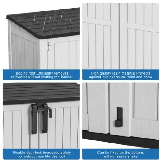 Chic Crate-Resin Tool Shed, 36 Cu Ft Waterproof Outdoor Horizontal Storage, Weather-resistant Utility Shed With Air Vent image {2}