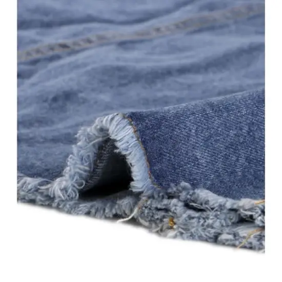 Agnes Orinda Women's Plus Size Long Sleeve Raw Hem Long Denim Jacket image {5}