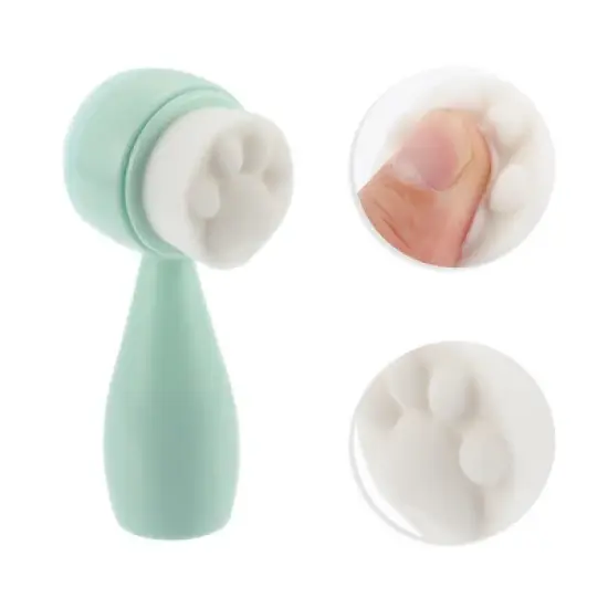Unique Bargains Soft Silicone Synthetic Fiber Wool Cleansing Brush Cat's Paw 4.45"x1.69" 1 Pc image {2}