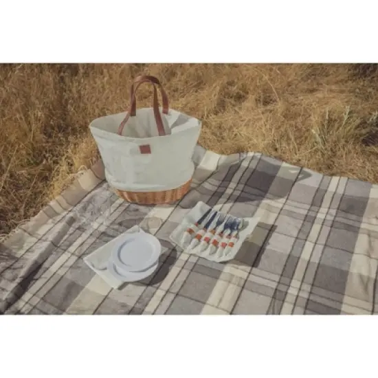 Picnic Time Promenade Beige Canvas Picnic Basket: Wicker, Solid Pattern, Disney Licensed, Lifetime Warranty image {13}