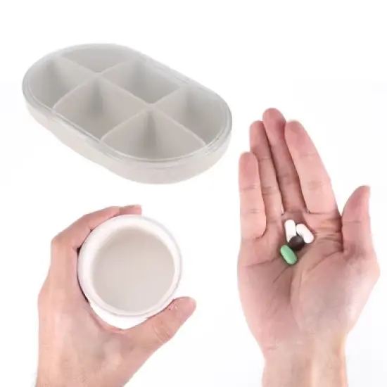 Unique Bargains 6 Compartment Single Layer Pill Case 1 Pc image {3}