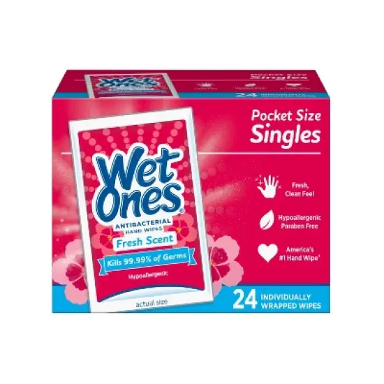 Wet Ones Antibacterial Hand Wipes Singles - Fresh Scent - 24ct image {12}