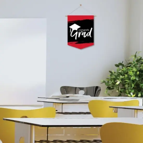 Big Dot of Happiness Red Grad - Best is Yet to Come - Outdoor Home Decorations - Double-Sided Red Graduation Party Garden Flag - 12 x 15.25 inches image {6}