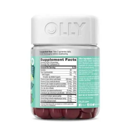 OLLY Flawless Complexion Chewable Gummies - Berry Fresh - 50ct image {2}