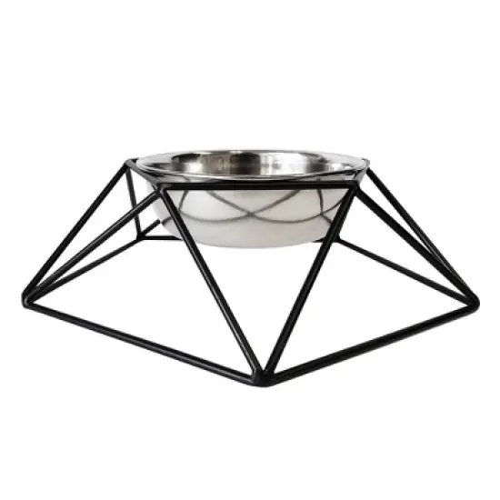 American Pet Supplies Eco-friendly Elevated Geometric Single Dog Bowl Feeder image {4}