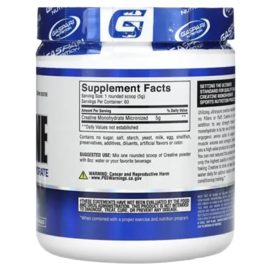 Gaspari Nutrition Creatine, Unflavored, 300 g image {1}