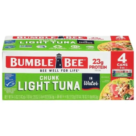 Bumble Bee Chunk Light Tuna in Water - 5oz/4ct image {8}
