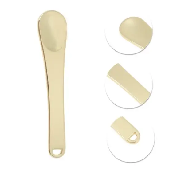 Unique Bargains Hangable Oval Shape Mini Makeup Cosmetic Spoon 2 Pcs image {2}