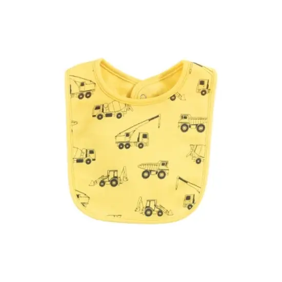 Hudson Baby Infant Boy Cotton Bib and Sock Set, Construction, One Size image {4}