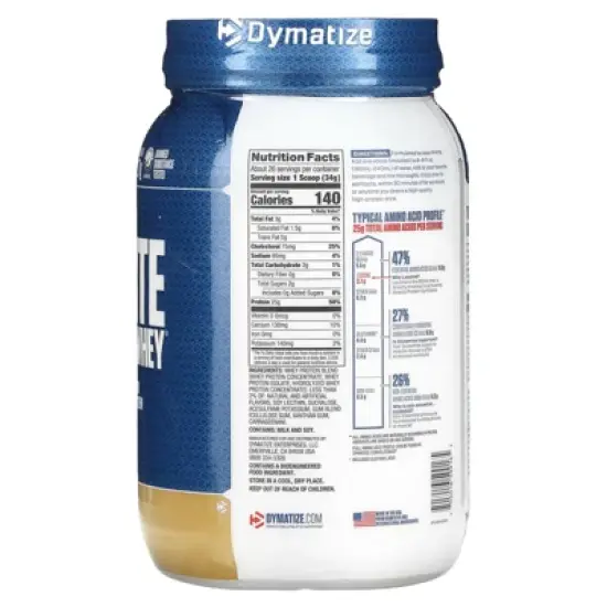 Dymatize Elite 100% Whey Protein Powder, Gourmet Vanilla, 2 lbs (907 g) image {1}