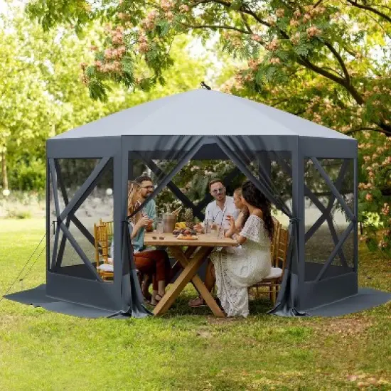 10'x10' Instant Screen House Tent, Outdoor Gazebo with 6 Mesh Walls, Lightweight Folding Shelter for Camping, Backyard & Patio image {7}