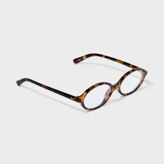 Women's Slim Plastic Oval Blue Light Filtering Glasses- Wild Fable&trade; Tort image {1}