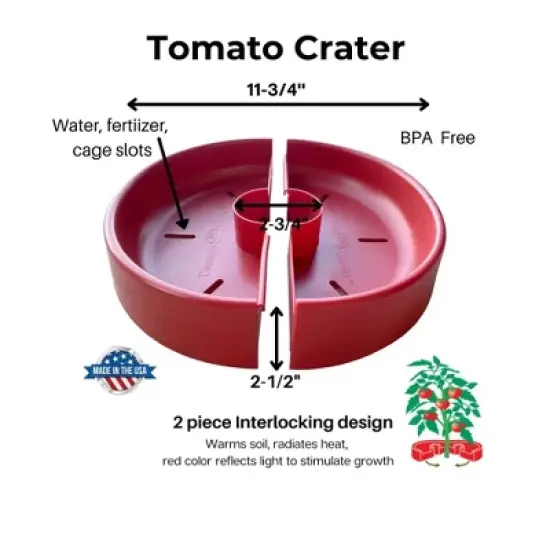 Tomato Crater Vegetable Garden Watering Tray &ndash; Directs Water to Roots, Warms Soil, Reduces Pests, Improves Growth, BPA-Free image {6}