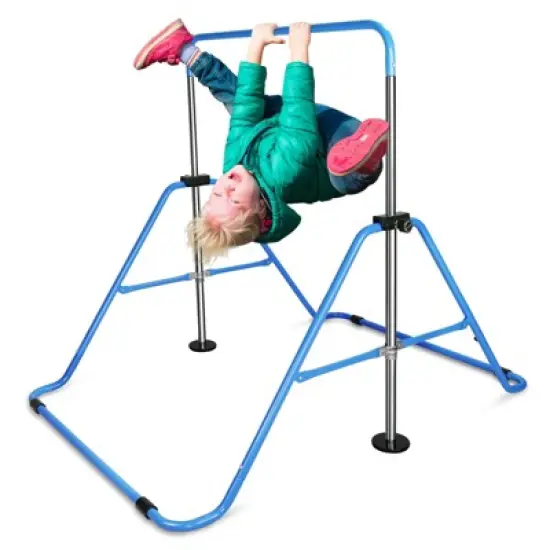 Gulches Blue Multi-Functional Adjustable Height Children's Horizontal Gymnastic Bar With Bear Rings image {1}