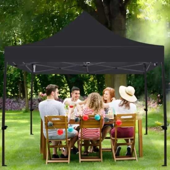 10x10 Ft Pop Up Canopy Tent, Portable Heavy Duty Canopy with Wheeled Carry Bag, 4 Sandbags, UV Protection, Waterproof Canopy for Outdoor Parties image {6}